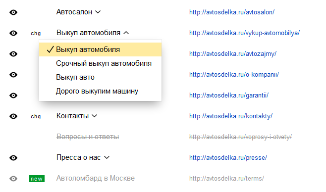 Изменение быстрые ссылок в Яндексе